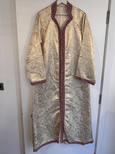 Gold brocade moroccan kaftan - gold,