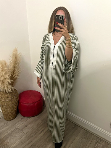 Khaki white striped - khaki,