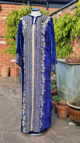 Vintage blue velvet - vintage, kaftan
