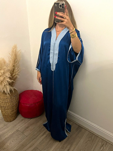 Women dark blue - blue, satin