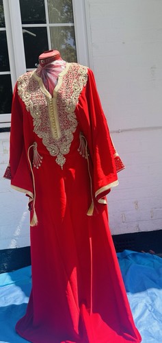 Moroccan kaftan takchita red - moroccan,