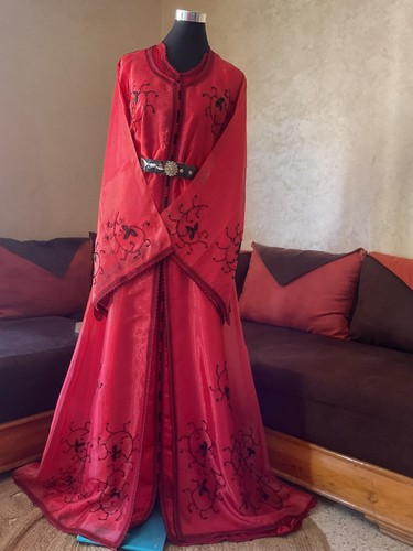 Classic red organza - organza, beaded
