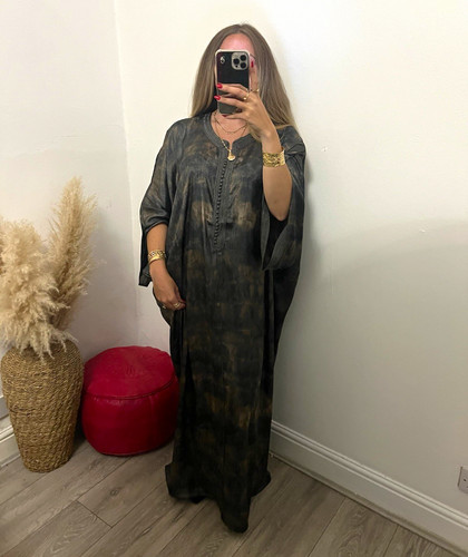 Dark grey gold satin tie - dark,
