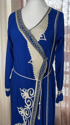 Blue moroccan kaftan dress - blue,