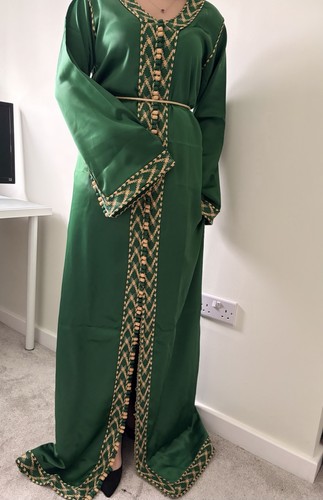 Royal green moroccan kaftan - moroccan,