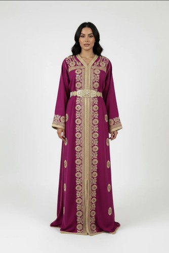 Women moroccan pink kaftan - pink,