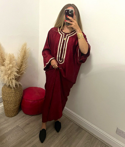 Women burgundy kaftan - women’s,
