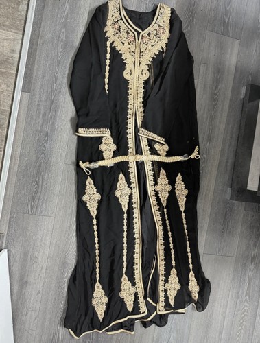 Black gold hand embroidered - gold,