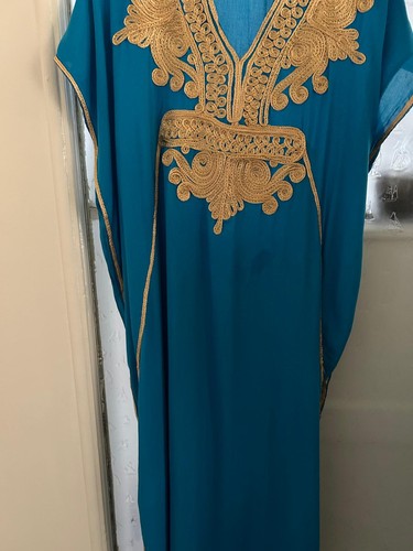Moroccan kaftan abaya teal - moroccan,